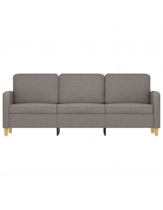Divano a 3 Posti Tortora 180 cm in Tessuto 2