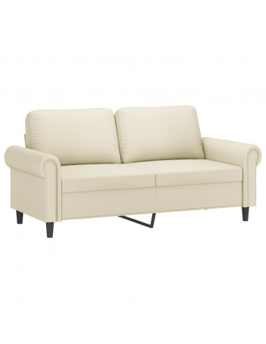 Set di Divani 2 pz con Cuscini crema in Similpelle