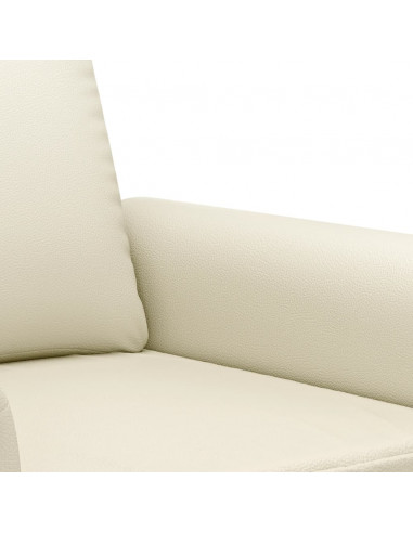 Set di Divani 2 pz con Cuscini crema in Similpelle