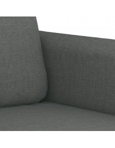 Set di Divani 4 pz con Cuscini Grigio Scuro in Tessuto
