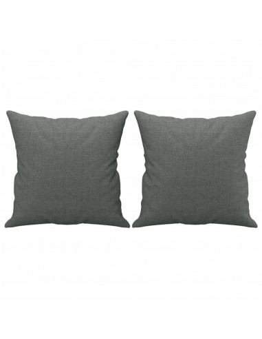 Set di Divani 4 pz con Cuscini Grigio Scuro in Tessuto