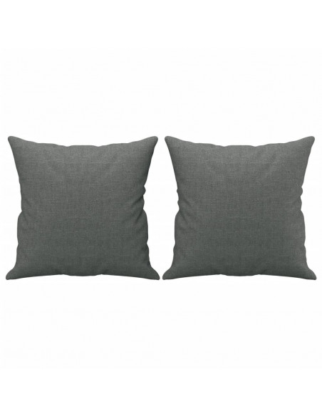 Set di Divani 4 pz con Cuscini Grigio Scuro in Tessuto