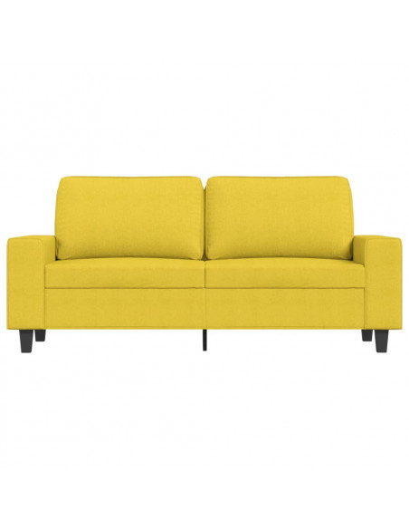 Divano a 2 Posti Giallo Chiaro 140 cm in Tessuto