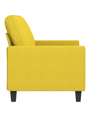 Divano a 2 Posti Giallo Chiaro 140 cm in Tessuto