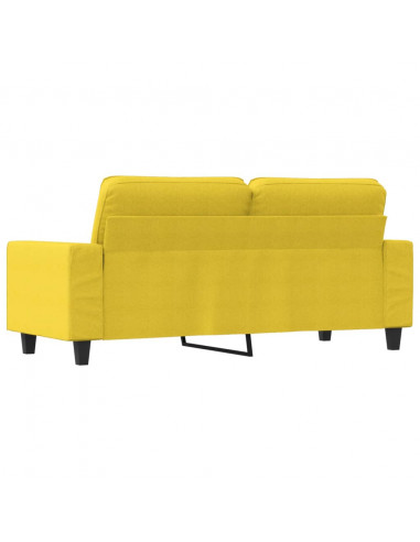 Divano a 2 Posti Giallo Chiaro 140 cm in Tessuto