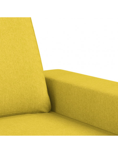 Divano a 2 Posti Giallo Chiaro 140 cm in Tessuto
