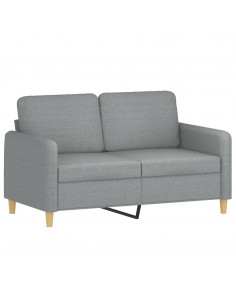 Set Divani 2 pz con Cuscini Grigio Chiaro in Tessuto 2
