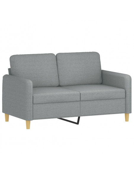 Set Divani 2 pz con Cuscini Grigio Chiaro in Tessuto