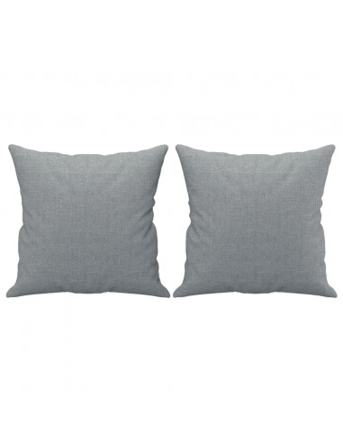 Set Divani 2 pz con Cuscini Grigio Chiaro in Tessuto