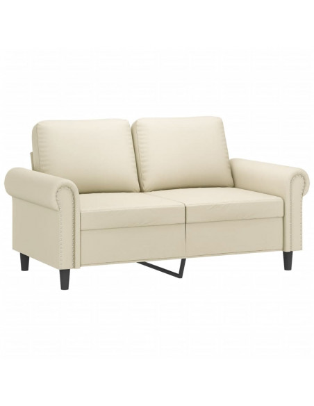 Divano a 2 Posti Crema 120 cm in Similpelle