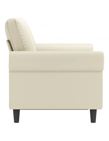 Divano a 2 Posti Crema 120 cm in Similpelle