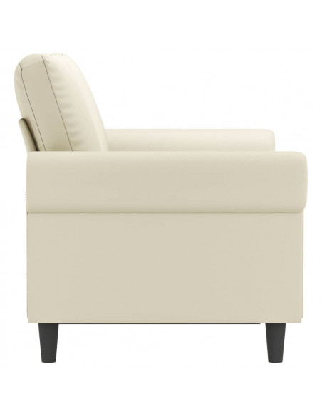 Divano a 2 Posti Crema 120 cm in Similpelle