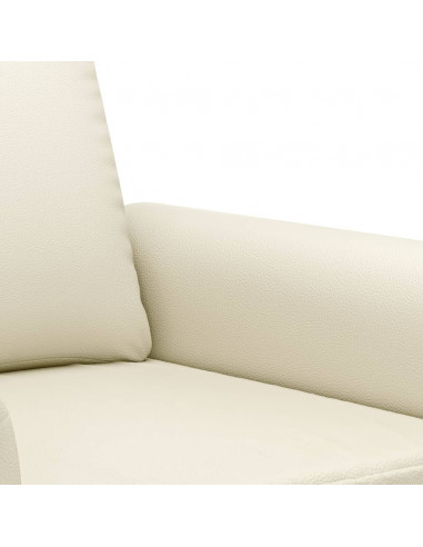 Divano a 2 Posti Crema 120 cm in Similpelle