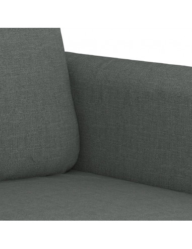 Set di Divani 3 pz con Cuscini Grigio Scuro in Tessuto