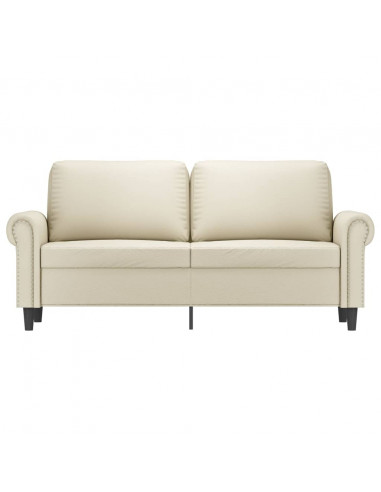 Divano a 2 Posti Crema 140 cm in Similpelle