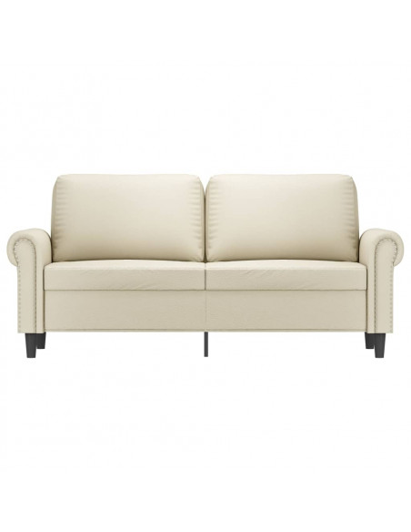 Divano a 2 Posti Crema 140 cm in Similpelle
