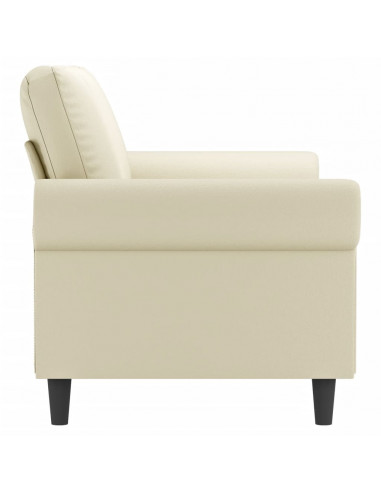Divano a 2 Posti Crema 140 cm in Similpelle