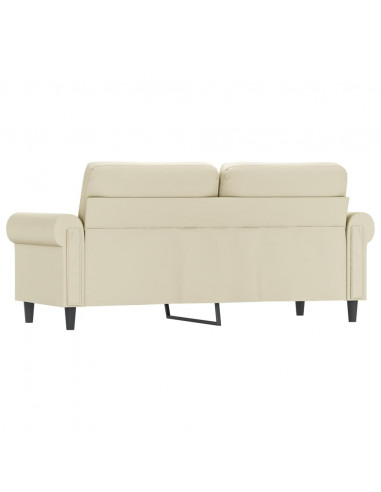 Divano a 2 Posti Crema 140 cm in Similpelle