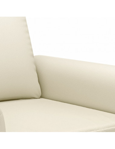 Divano a 2 Posti Crema 140 cm in Similpelle