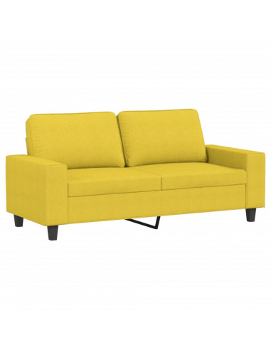 Set di Divani 2 pz Giallo Chiaro in Tessuto