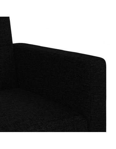 Divano Letto con Cuscini Nero in Tessuto