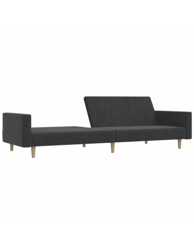 Divano Letto a 2 Posti Grigio Scuro in Tessuto