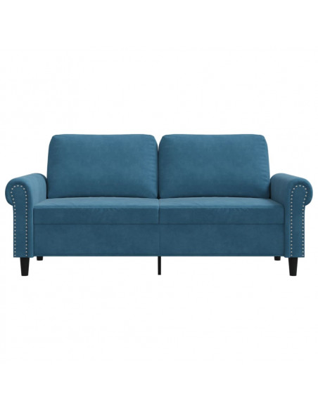 Divano a 2 Posti Blu 140 cm in Velluto