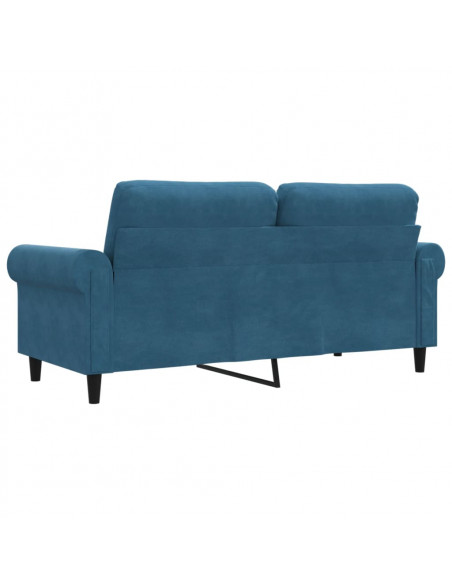 Divano a 2 Posti Blu 140 cm in Velluto