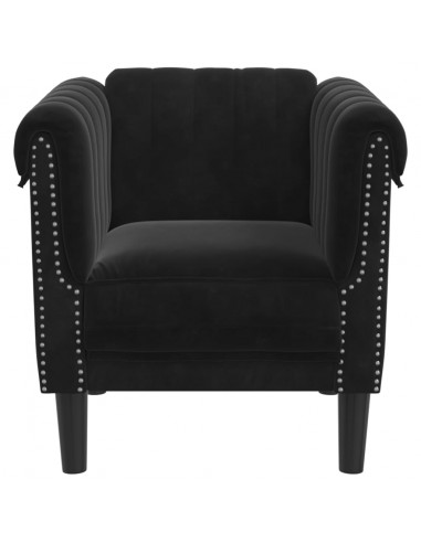 Poltrona Nera in Velluto