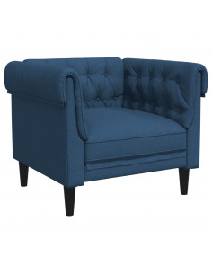 Poltrona Chesterfield Blu in Tessuto