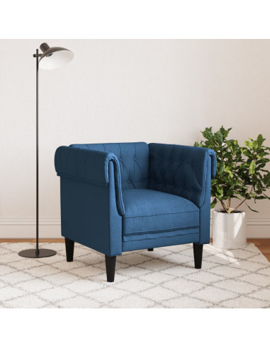 Poltrona Chesterfield Blu in Tessuto