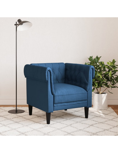 Poltrona Chesterfield Blu in Tessuto