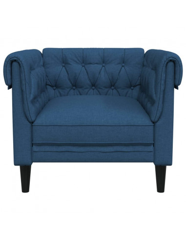 Poltrona Chesterfield Blu in Tessuto