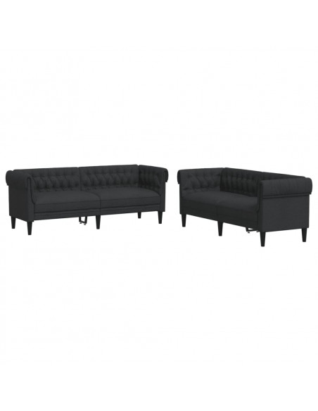 Set di Divani 2 pz Nero in Tessuto