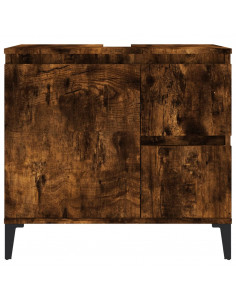 Armadietto Bagno Rovere Fumo 65x33x60 cm in Legno Multistrato