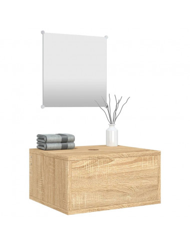 Set Mobili da Bagno 2 pz Rovere in Legno Multistrato