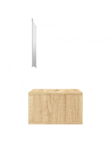 Set Mobili da Bagno 2 pz Rovere in Legno Multistrato