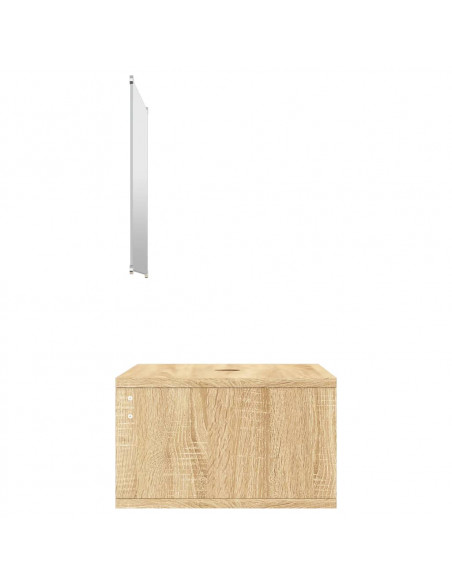 Set Mobili da Bagno 2 pz Rovere in Legno Multistrato
