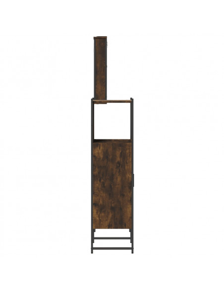 Set Mobili da Bagno 3 pz Rovere Fumo in Legno Multistrato