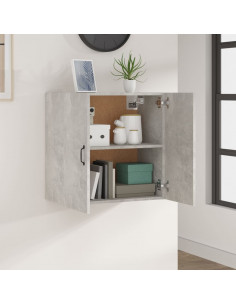 Armadietto a Muro Grigio Cemento 60x31x60 cm Legno Multistrato 2