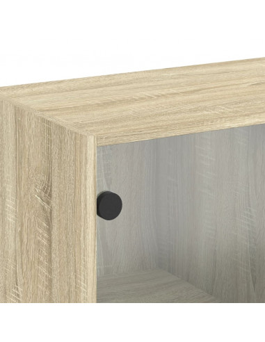 Mobile a Muro con Ante in Vetro Rovere Sonoma 68x37x68,5 cm