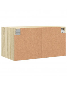 Mobile a Muro con Ante in Vetro Rovere Sonoma 68,5x37x35 cm 2