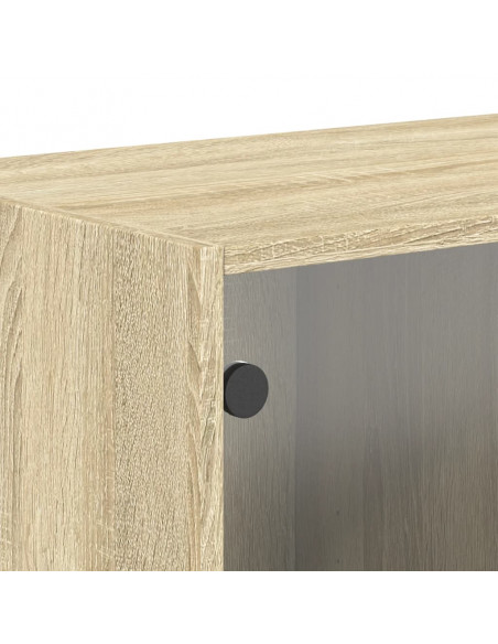 Mobile a Muro con Ante in Vetro Rovere Sonoma 68,5x37x35 cm