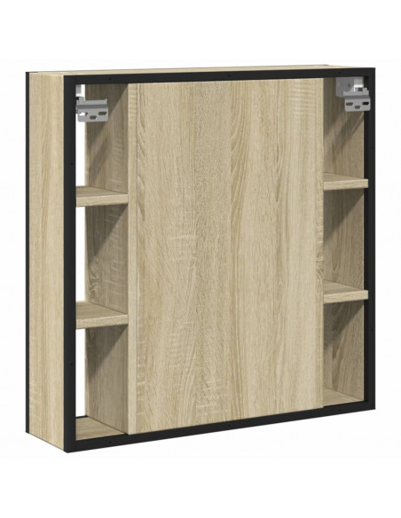 Mobile Bagno con Specchio Rovere Sonoma 60x16x60 cm Multistrato