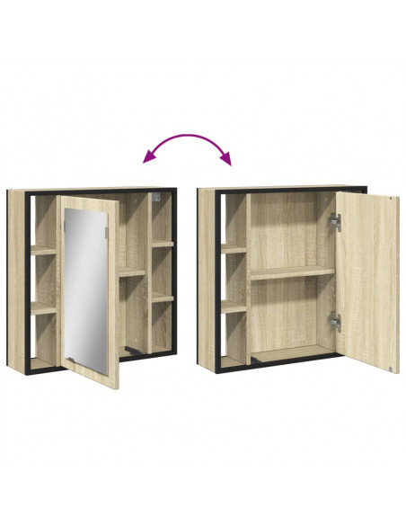 Mobile Bagno con Specchio Rovere Sonoma 60x16x60 cm Multistrato