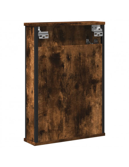 Mobile Bagno Specchio Rovere Fumo 42x12x60 cm Legno Multistrato