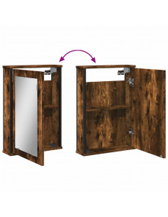 Mobile Bagno Specchio Rovere Fumo 42x12x60 cm Legno Multistrato 2