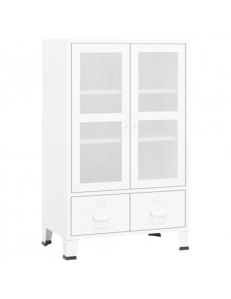 Armadio Classificatore Industriale Bianco 70x40x115 cm Metallo