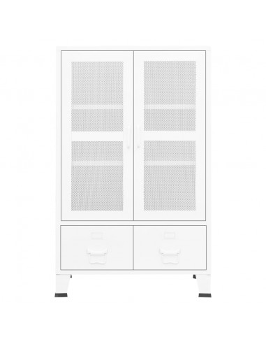 Armadio Classificatore Industriale Bianco 70x40x115 cm Metallo