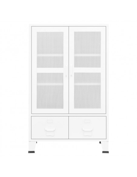 Armadio Classificatore Industriale Bianco 70x40x115 cm Metallo